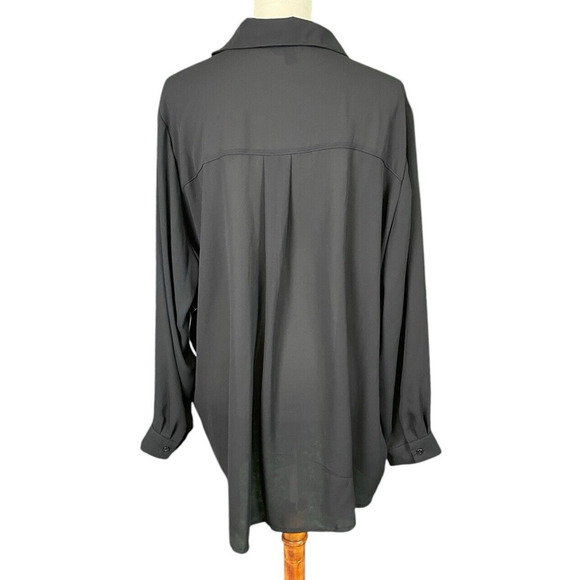 George Black Sheer Blouse Sparkly Women Size 3X NWT Flowy Dark Romantic Y2k NWT - Picture 2 of 13